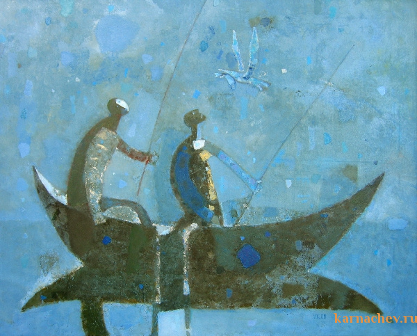 Рыбачье утро  х.м. 80 х 100  - 2008 г.
