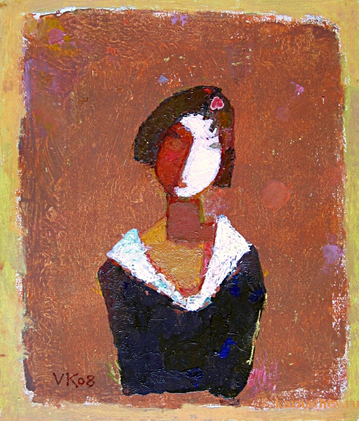 Девушка в раме  ватм. масло. 25 х 21  - 2008 г.   (Продано).